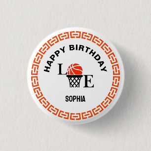 Basketbalspeler Meisje, Basketbal Meisje Verjaarda Ronde Button 3,2 Cm