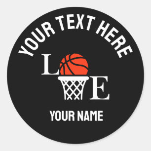 Basketbalspeler Meisje, Basketbal Meisje Verjaarda Ronde Sticker