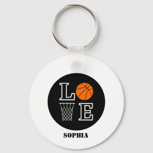 Basketbalspeler Meisje, Basketbal Meisje Verjaarda Sleutelhanger
