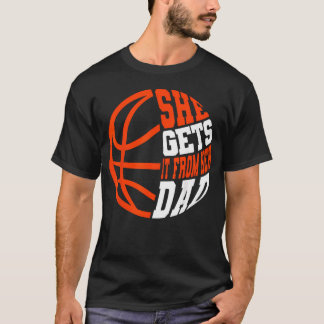 Basketbalspeler Meisje Sporten Papa Wedstrijd Team T-shirt