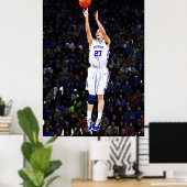 Basketbalspeler met Jouw naam en nummer Poster (Thuiskantoor)