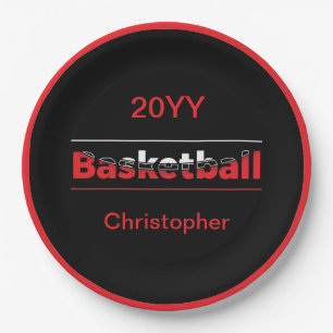 Basketbalspeler - Minimale geometrische boog Papieren Bordje