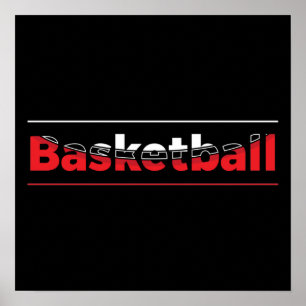 Basketbalspeler - Minimale geometrische boog Poster