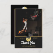 Basketbalspeler Modern Foto afstudeerklas van Bedankkaart (Voorkant / Achterkant)