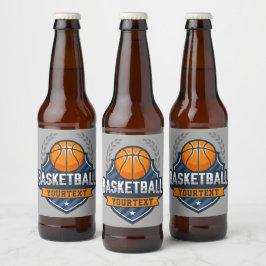 Basketbalspeler NAAM TOEVOEGEN Varsity School Team Bier Etiket