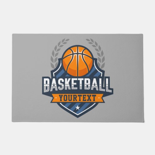 Basketbalspeler NAAM TOEVOEGEN Varsity School Team Deurmat (Voorkant)