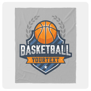Basketbalspeler NAAM TOEVOEGEN Varsity School Team Fleece Deken