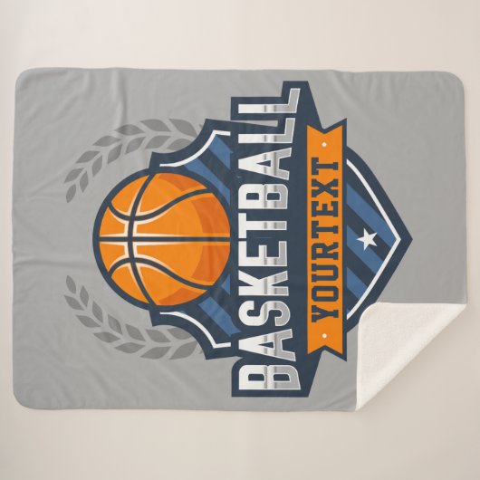 Basketbalspeler NAAM TOEVOEGEN Varsity School Team Sherpa Deken (Voorkant (horizontaal))