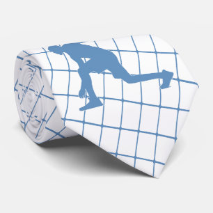 Basketbalspeler op blauwe controlestropdas stropdas