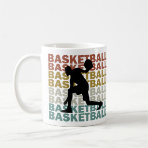 Basketbalspeler retro stijl tekst koffiemok