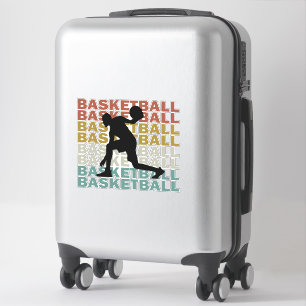 Basketbalspeler  retro stijl tekst sticker