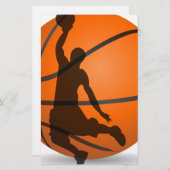 basketbalspeler silhouette pop art briefpapier (Voorkant / Achterkant)