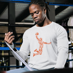 Basketbalspeler slaat de bal-symboliek t-shirt