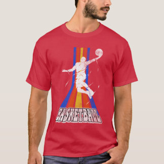 Basketbalspeler Sport Dunking Vintage Retro meisje T-shirt