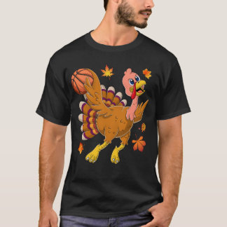 Basketbalspeler Turkey Day Grappige Thanksgiving T-shirt