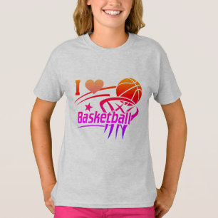 Basketbalspelers, ik hou van basketbal, kleur t-shirt