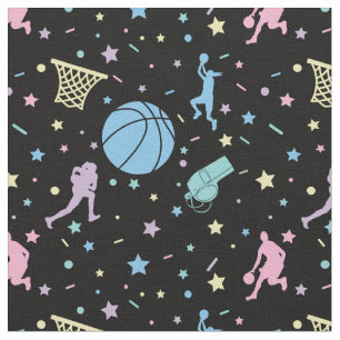 Basketbalspelers Meisjes - Sterren Patroon Stof