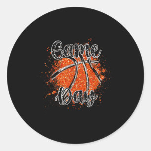 Basketbalspelers op wedstrijd dag sporten basketba ronde sticker