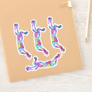 Basketbalster meisje sticker waterverf spatten
