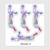 Basketbalster meisje sticker waterverf spatten (Vel)