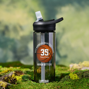 Basketbalteam en spelersnaam waterfles