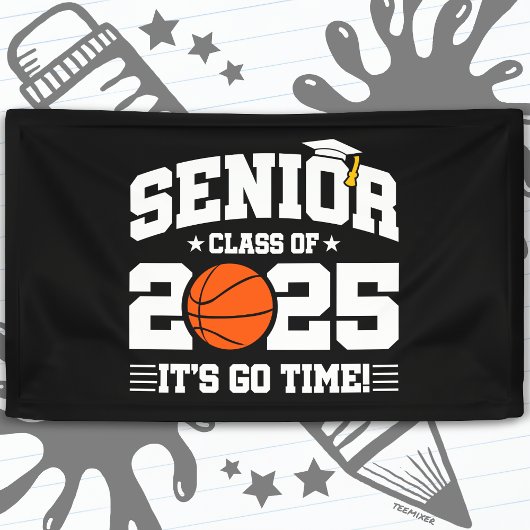 Basketbalteam klasse 2025 Afstuderen Senior 2025 Spandoek