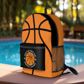 Basketbaltekening met aangepaste sportnaam bedrukte rugzak