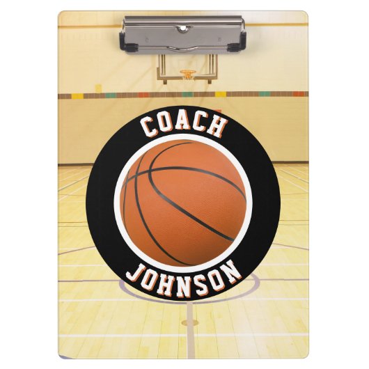 Basketbalveld Teamcoach Klembord (Voorkant)