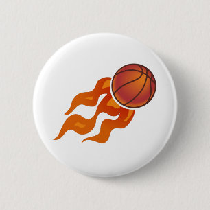 Basketbalvlammen Ronde Button 5,7 Cm