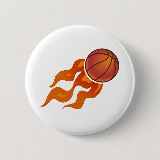 Basketbalvlammen Ronde Button 5,7 Cm (Voorkant)