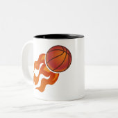 Basketbalvlammen Tweekleurige Koffiemok (Voorkant links)