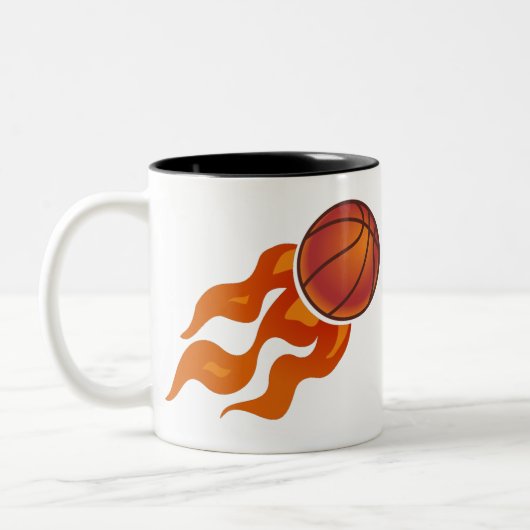 Basketbalvlammen Tweekleurige Koffiemok (Links)