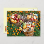 Baskets van de herfstperiode van groenten en fruit briefkaart (Voorkant / Achterkant)