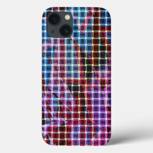 Basketstijl op donkerroze, lila, paars iPhone 13 hoesje