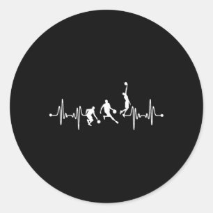 Baskettebal Speler Coach Team Bbyll Ekg Hartslag Ronde Sticker