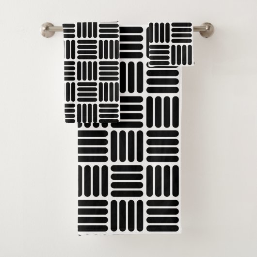 Basketweave noir et blanc moderne a inspiré la (En situation)