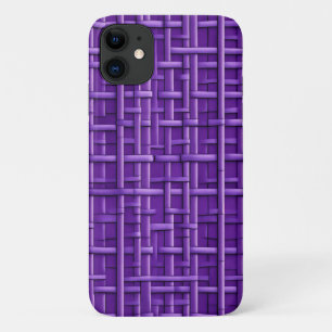 Basketweave patroon in vorstelijk paarse iPhone 11 hoesje