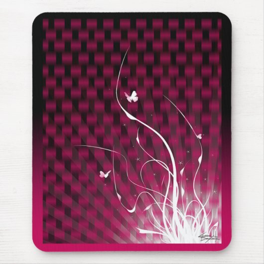 Basketweve Oerwoud Mousepad (magenta) Muismat (Voorkant)