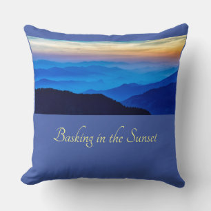 Basking in de Sunset Cornflower Blue Background Kussen