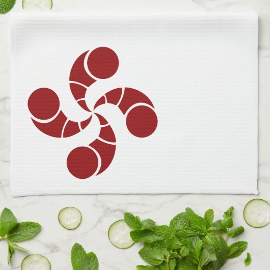 Baskisch golfkruis theedoek (Gevouwen)