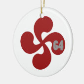 Baskisch kruis 64 keramisch ornament (Links)