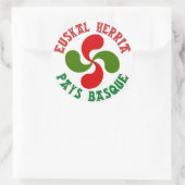 Baskisch kruis ronde sticker (Tas)