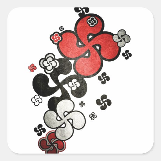 Baskisch kruis vierkante sticker (Voorkant)