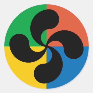 Baskische kruissticker ronde sticker