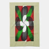 Baskische vlag en dwars theedoek (Verticaal)