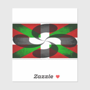 Baskische vlag en kruisvinylSticker Sticker
