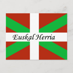 Baskische vlag met het Briefkaart Euskal Herria