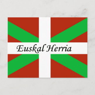 Baskische vlag met het Briefkaart Euskal Herria