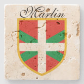 Baskische vlag stenen onderzetter (Voorkant)