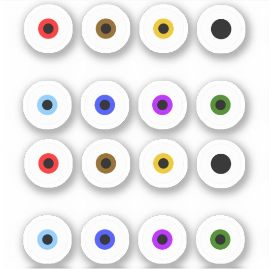Basooky Colorful Eyeball Sticker (Voorkant)